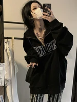 houzhou vintage oversized hoodies women y2k streetwear harajuku pullover aesthetic kpop casual sweatshirt female hippie korean