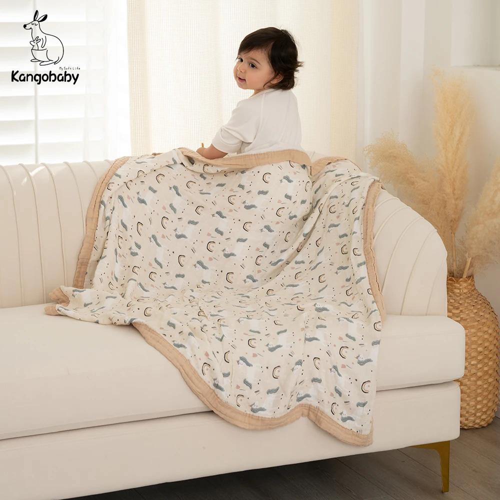 

Kangobaby # My Soft Life # осенне-зимнее плотное Креповое хлопковое детское муслиновое Пеленальное Одеяло для младенцев одеяло для новорожденных накидка на коляску