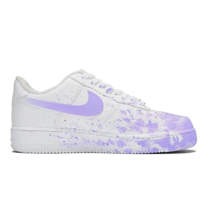 【Customize】Nike Air Force 1 Skateboarding Shoes Men Low-top Purple/white Sneakers shoes CW2288-111