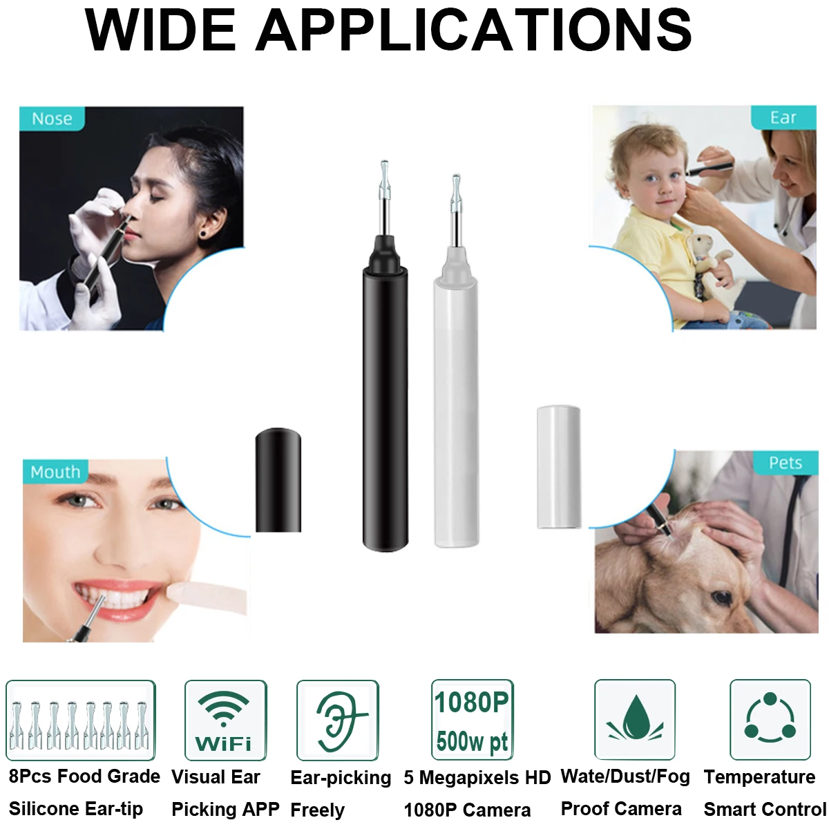 Беспроводной отоскоп домашний доктор врач-отоларинголог эндоскоп для ухода за