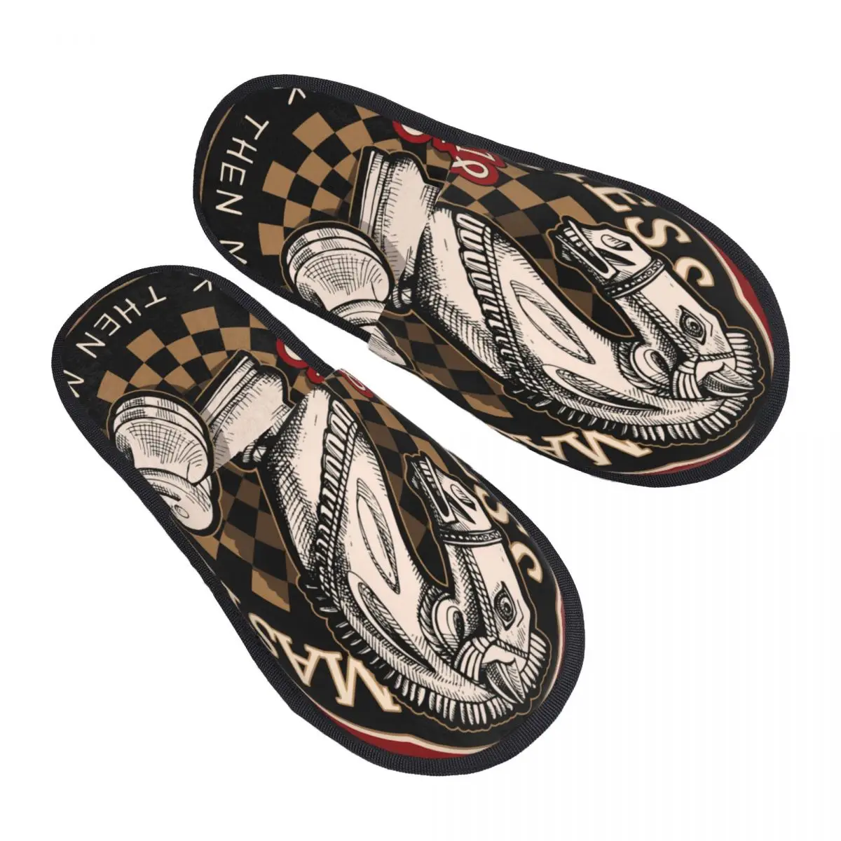 

Меховые тапочки для женщин и мужчин, модные пушистые зимние теплые тапочки, рыцарские шахматные фигурки с обувью для дома пион