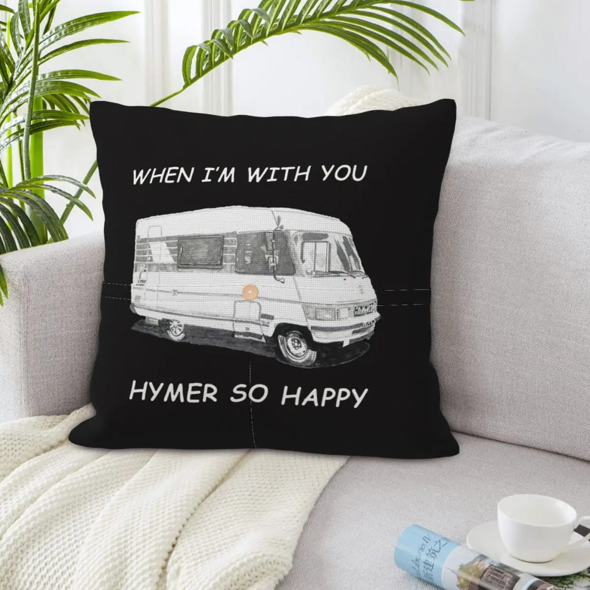 Наволочкачехол для подушки HymerDesigns When I'm With You I'm So Happy из полиэстера, декоративная, для спальни, дома, для комфортного отдыха (art.: 3920d84ffb2c2) - 3920d84ffb2c2