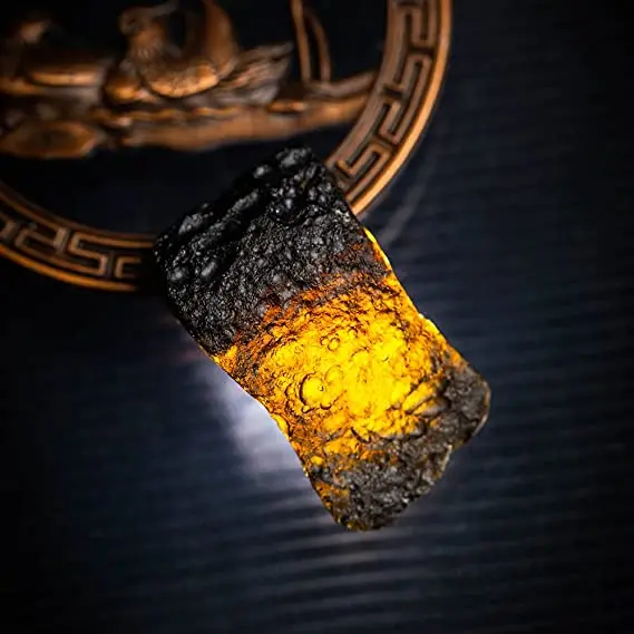 Настоящее ожерелье из хрусталя Moldavite необычный кулон камня натуральный чешский