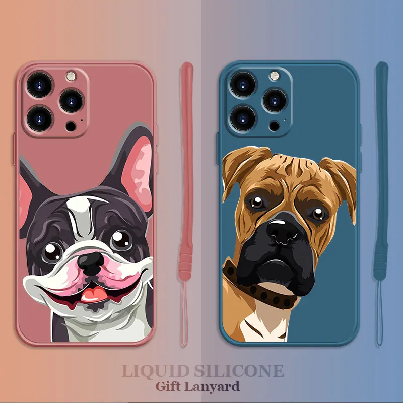 

Liquid Candy Case For Apple iPhone 14 13 12 11 Pro Max 13 12 Mini XS XR X 7 8 6 6S Plus Shell Animal Dog I Am French Bonjour