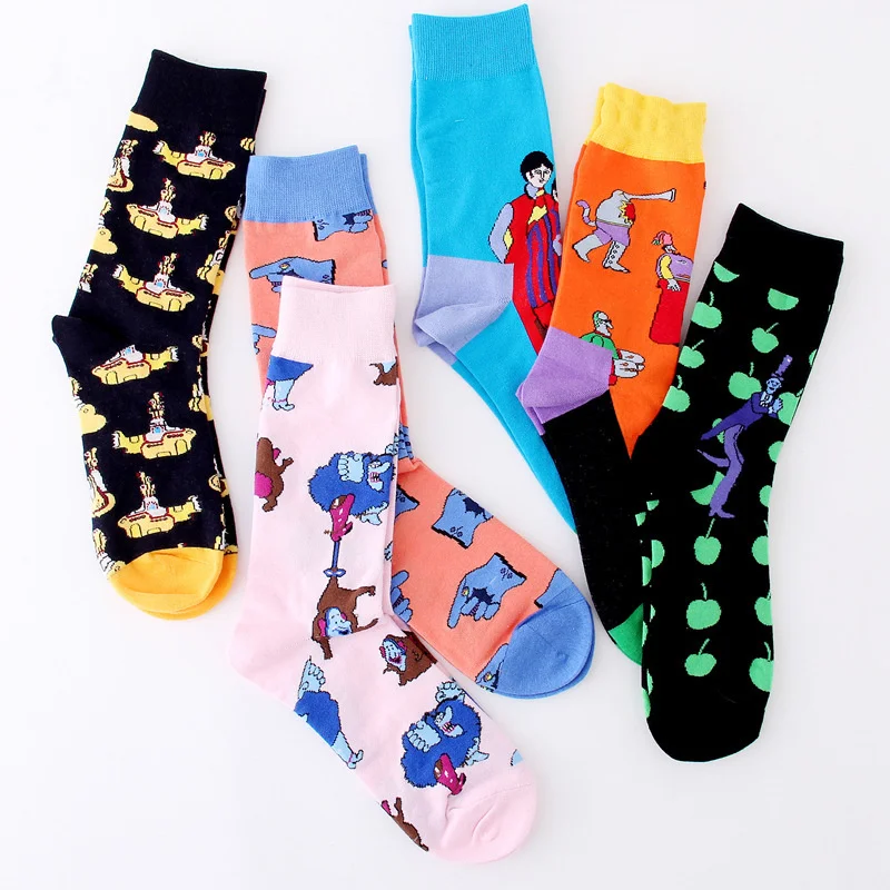 

Peonfly Men's Colorful Funny Combed Cotton Crew Dress Wedding Causal Skateboard Novelty Happy Socks Us 7-11