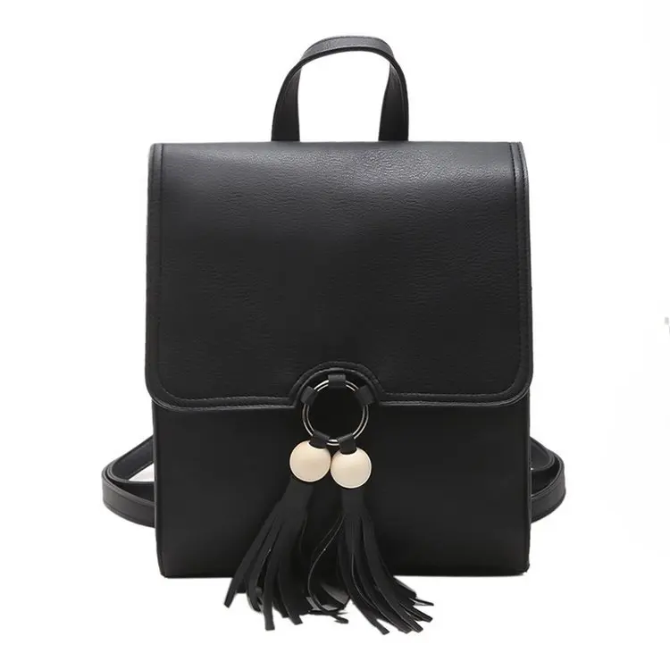 

2022 New fashion backpack, casual tassel wooden beads student backpack hot sale