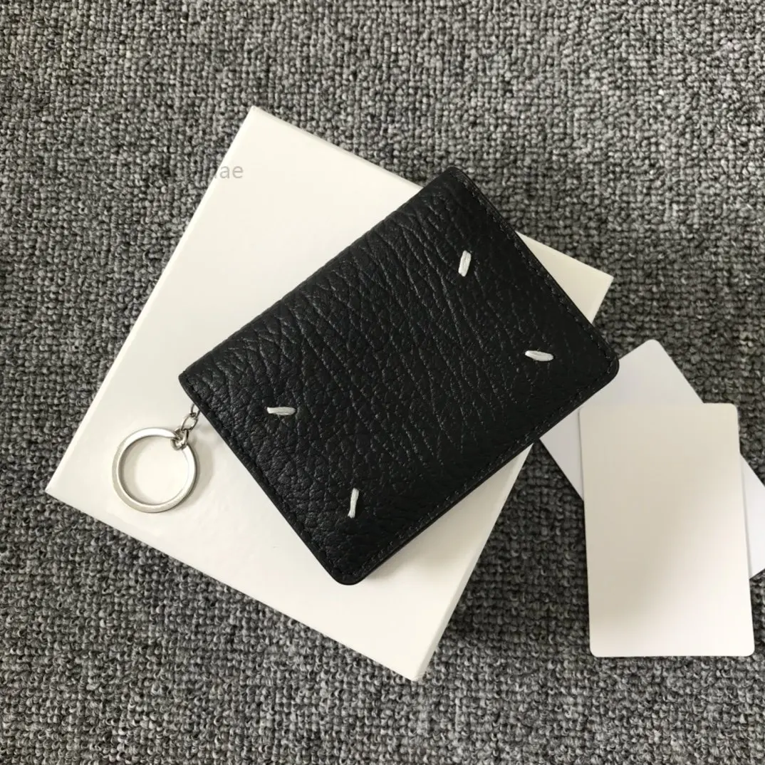 

Maison Margiela Card Package Men Women 22SS Luxury MM6 Cow Leather Multi Cards Coin Purse Zipper Simple Fashion Wallet Key Chain