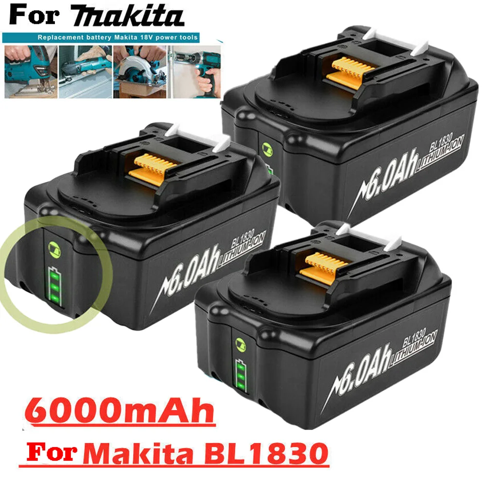 

Литиевая аккумуляторная батарея для makita, 2X 18В 6.0ач, 18В батарея BL1830 BL1860B BL1850 BML185, для инструментов makita 18В