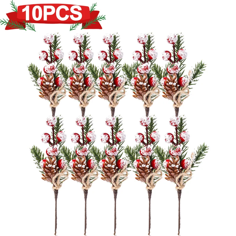 

Искусственные сосновые ветки с ягодами, набор из 2/5/10 штук