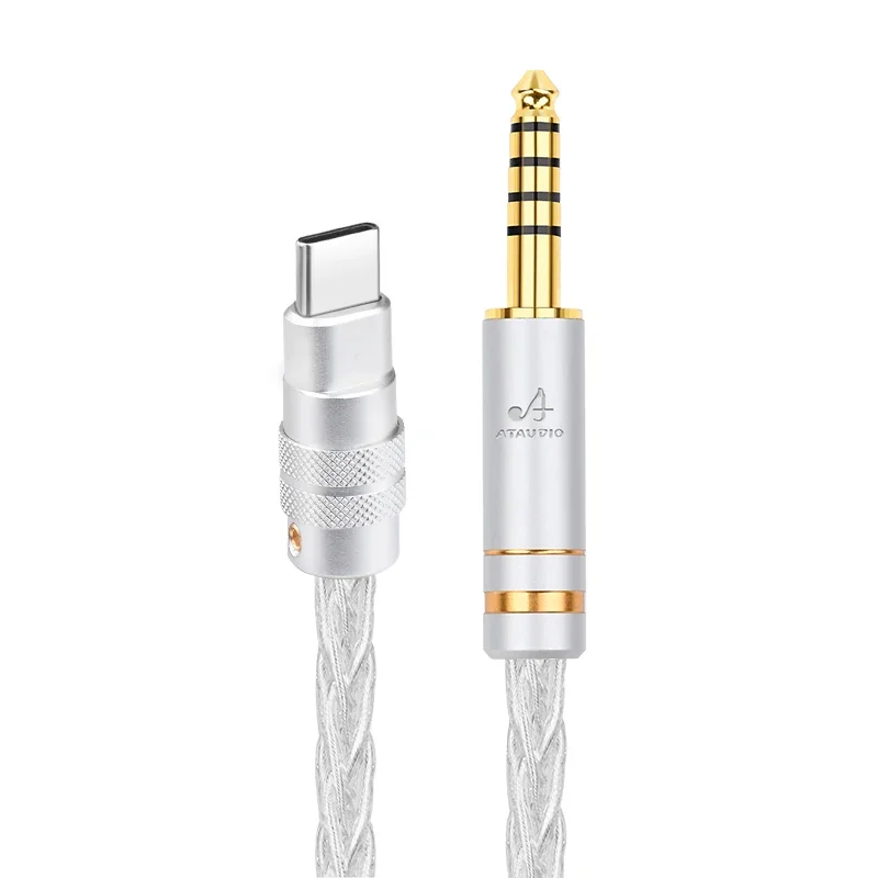 HIFI Pure Silver USB Type C до разъема 3 5 мм 2 4 AUX-кабель ЦАП Type-C аудиокабель для