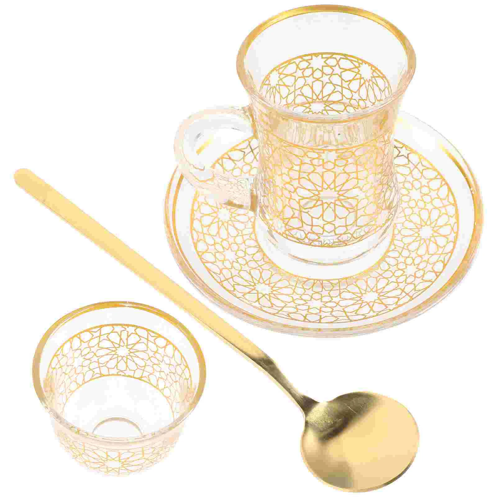 

Turkish Tea Glasses Cups Set Saucers Glassware Tea Glasses Drinking Glasses Tea Set Women Party Arabic Fancy Drinkware Vintage