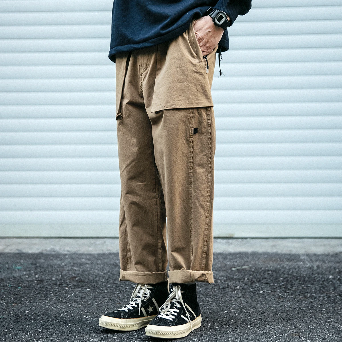 2022 американские весенне-осенние брюки-карго с большими карманами свободные