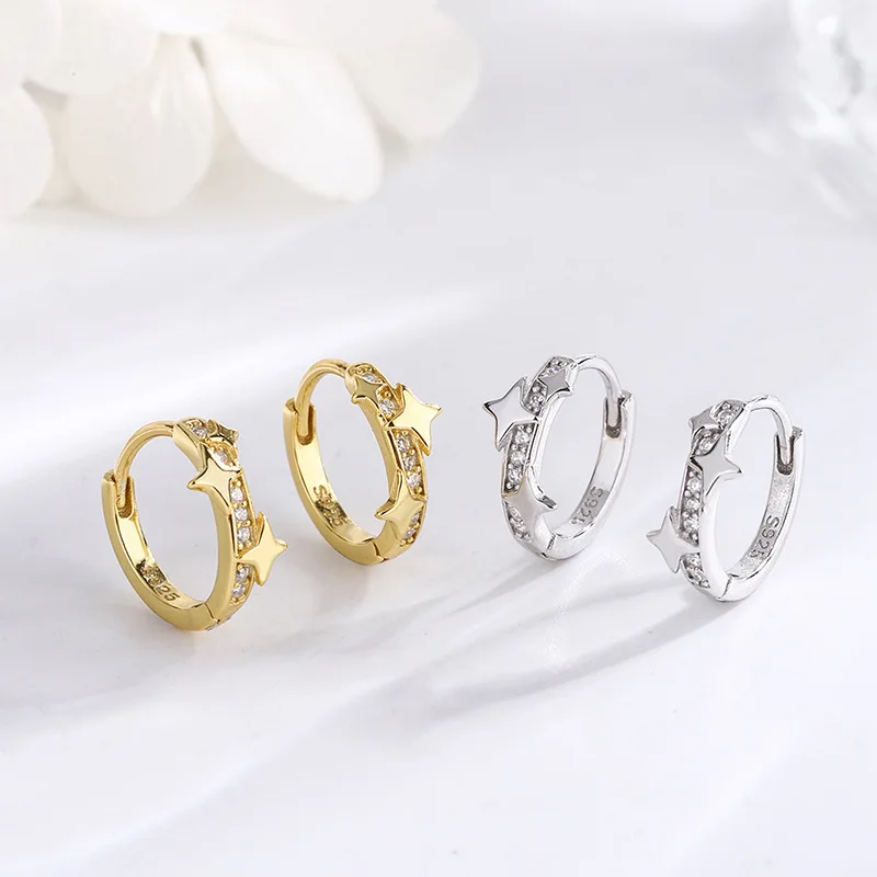 

Женские серьги «Сияющая Звезда» из стерлингового серебра 925 пробы, простой дизайн в классическом стиле