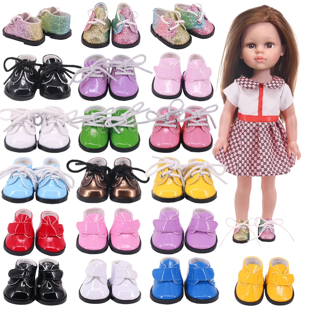 Doll Shoes 5Cm Multicolor Leather Shoes For 14 Inch Wellie Wisher & 32-34 Cm Paola Reina Dolls Shoes 20Cm EXO Star Doll Kids Toy