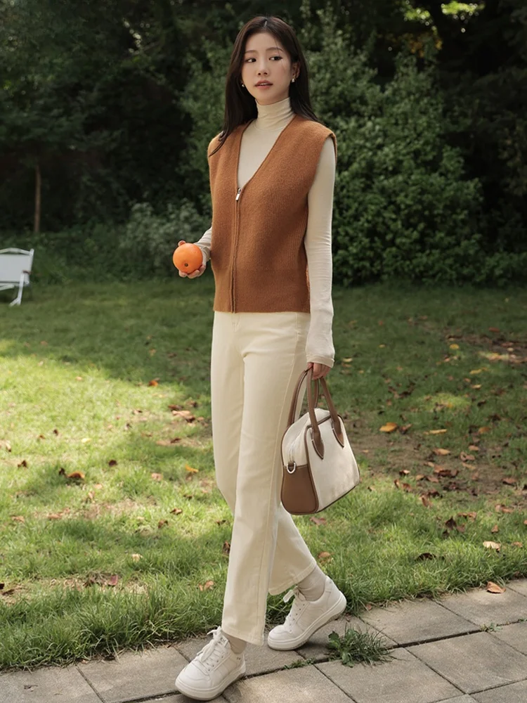 Bailuoɺn вязаный кардиган без рукавов с v-образным вырезом женский жилет на осень и