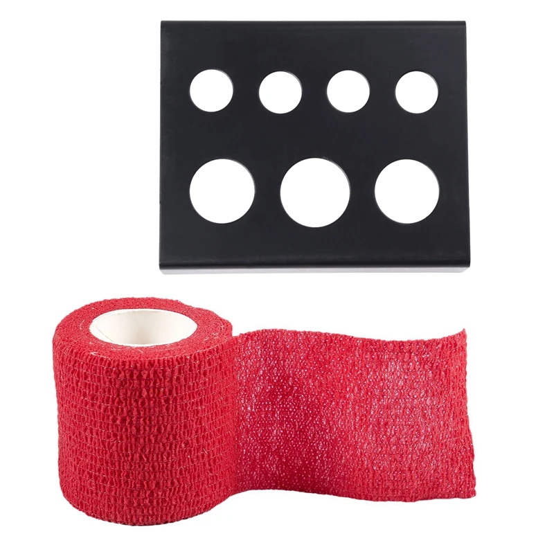 

Черный металлический держатель для чернил для татуировки с 2 дюймовым X 5 ярдами, самоклеящийся удобный самоклеящийся чехол с бесплатным зах...