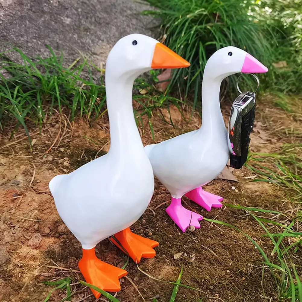 

For Hanging Goose Statue Wall Decorative Duck Design Key Holder Magnet Key Holder Magnetic Glasses Holder Decorative Garden