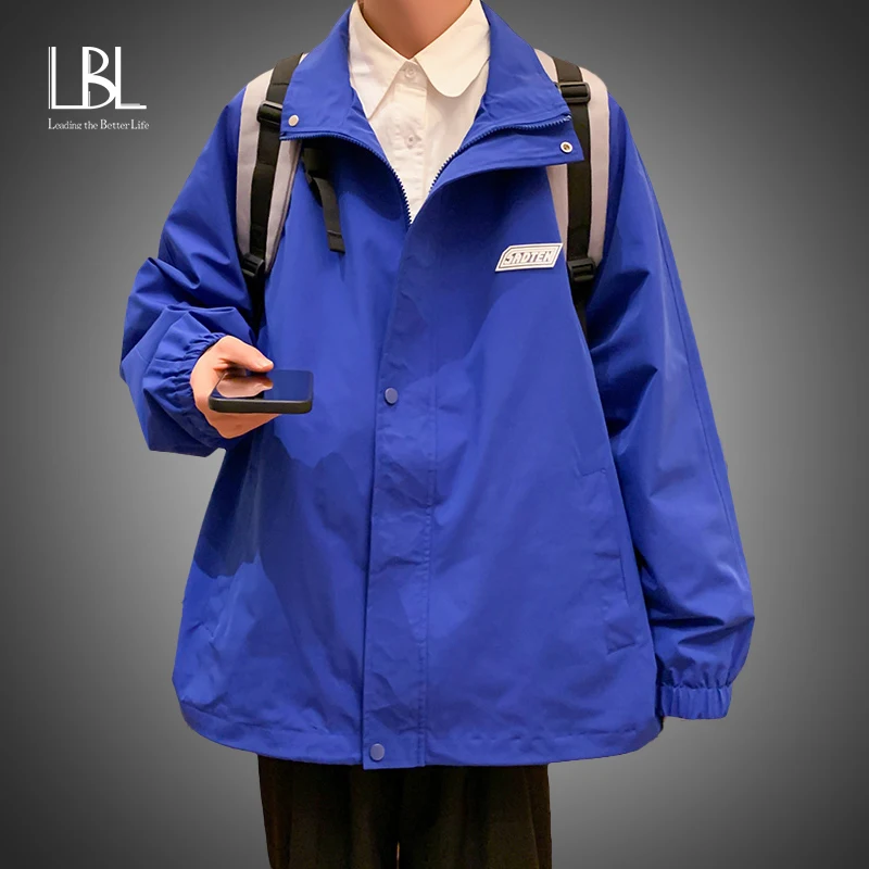 

2022 Spring Mens Jackets Korean Style Harajuku Oversized Coat Solid Color Fashion Men's Windbreaker Men's Clothing Bomber Jacket