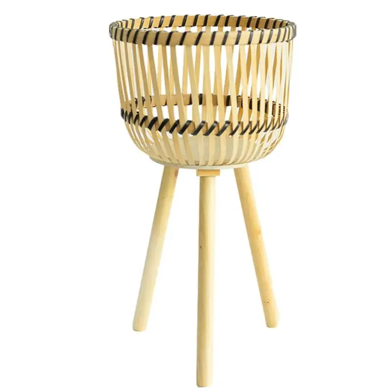 

Табурет из ротанга для растений, декоративные тканые бамбуковые табуреты для комнатных растений, тканый горшок для растений на искусственн...