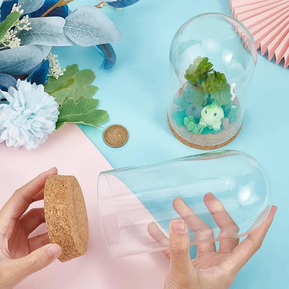 Комплект стеклянных куполов для цветов 2 шт