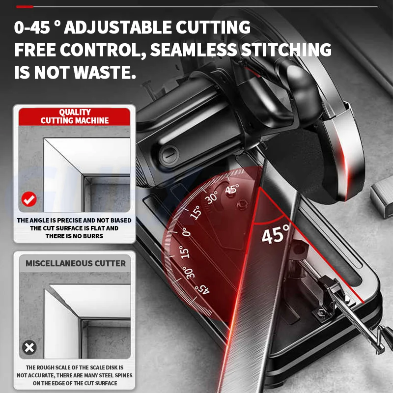 GUEXTOOL 3600W Абразивная пила 0-120 мм глубина резки отрезать стали машина 0-45 °