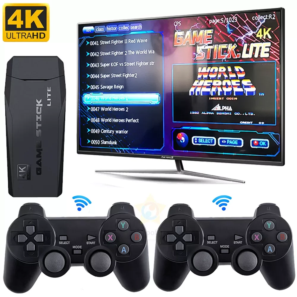 

4K HD M8 Video Game Consoles 2.4G Wireless 10000+ Games 64GB Retro Mini Classic Gaming Gamepads TV Family Controller For PS1/GBA