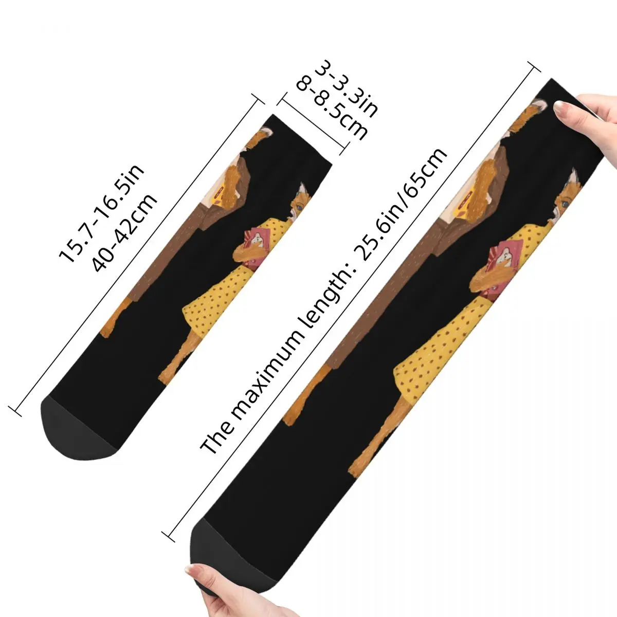 Забавные счастливые мужские носки чтение и съедать в стиле ретро Харадзюку