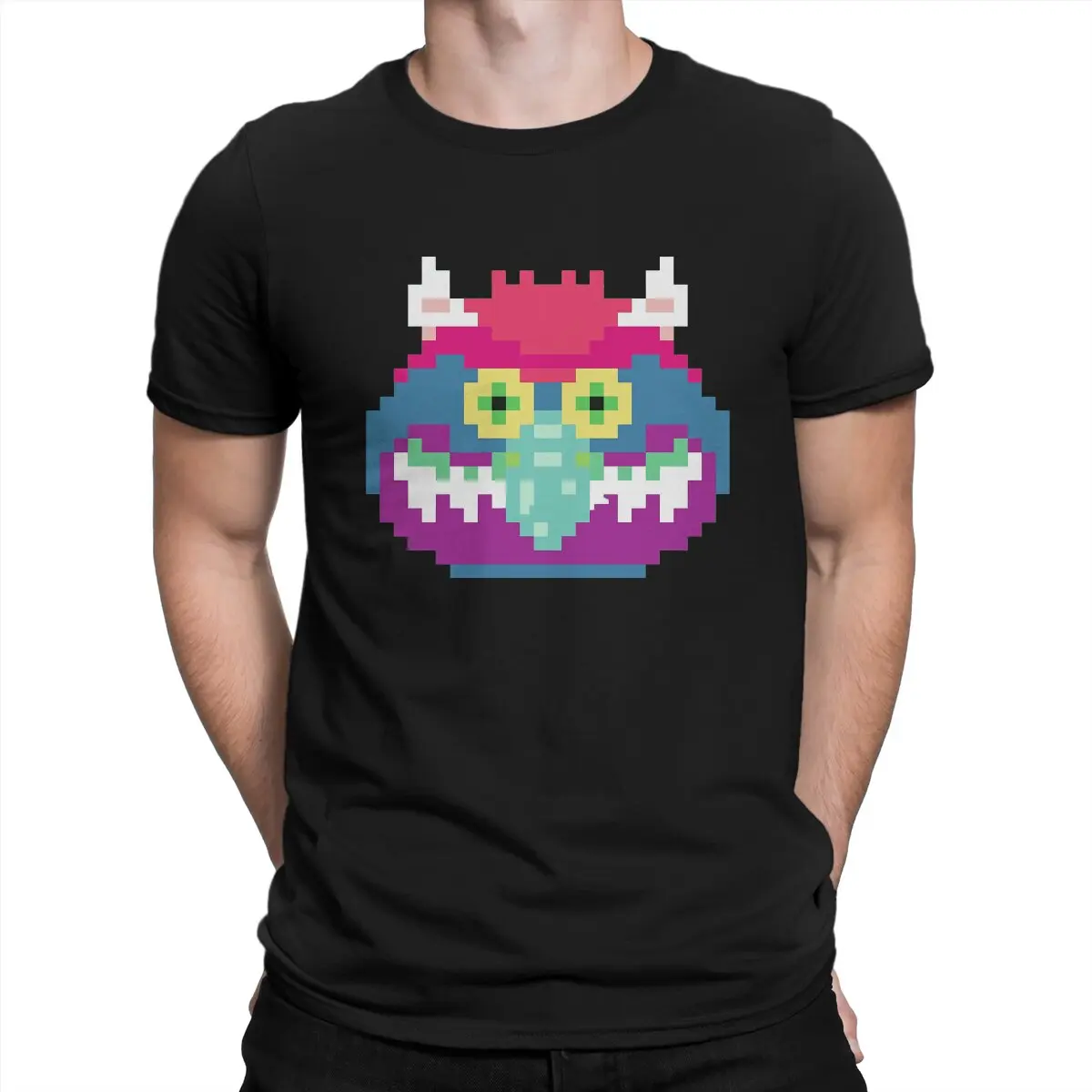 

Funny Geometry T-Shirts Men O Neck 100% Cotton T Shirt My Pet Monster Adventure anime Short Sleeve Tee Shirt Gift Idea Clothing