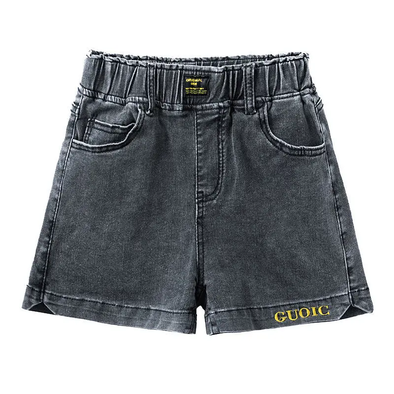 High Waist Plus Size Denim Shorts Women New Thin Booty Shorts Elastic Elastic Embroidery Slimming Wide Leg Shorts Women Clothing