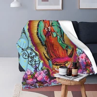 christian catholic fleece throw blankets virgin mary blanket for bed car soft plush thin quilt 09