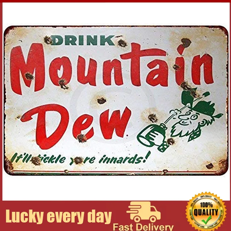 

Настенная фотография, фарфор, напиток, горная Роса, сода, алюминиевый металлический знак, винтажный декор, домашнее украшение, стена