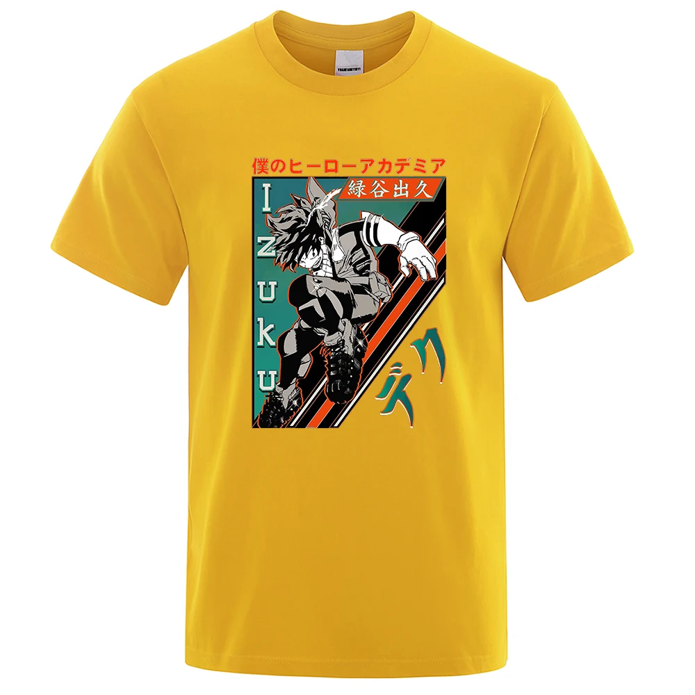 

Midoriya Izuku Deku My Hero Academia Male T-Shirts Street Hip Hop T-Shirt Summer Cotton Tshirt Oversized Loose Short Sleeve