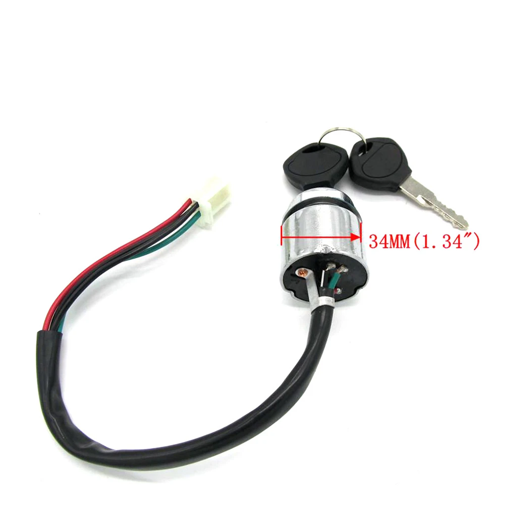 

New Motorcycle Ignition Barrel Key Switch 4 Wire Electric Door Switch For Quad Bikes Key Cylinder Switch Metal