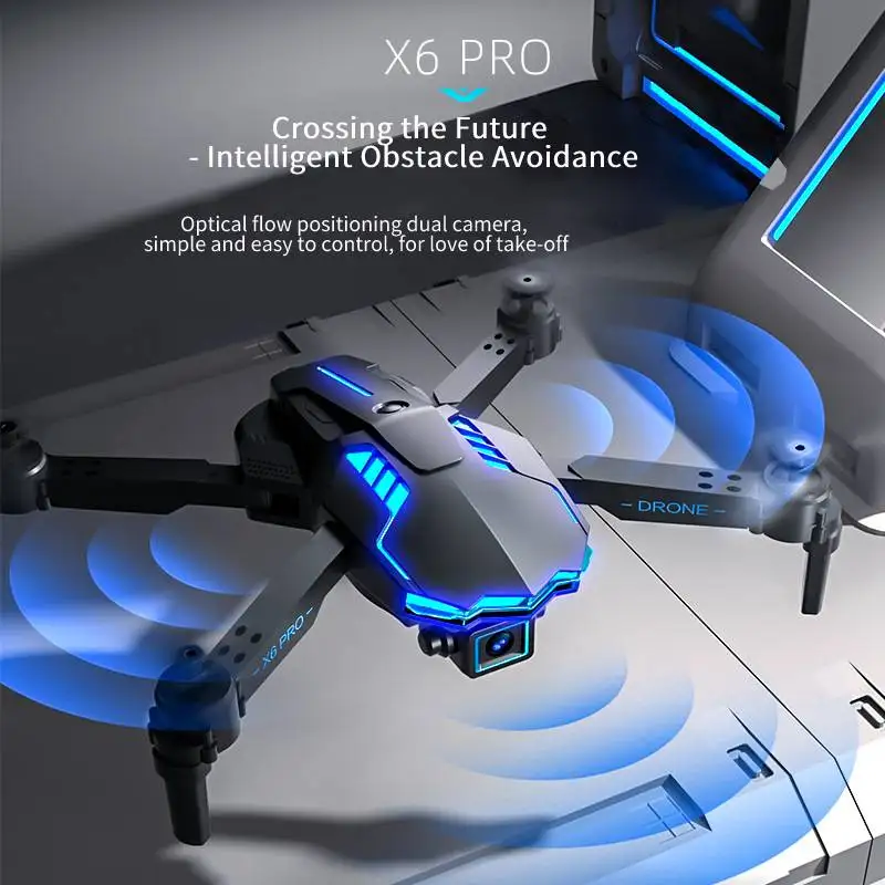 

NEW X6 Drones 4K HD Dual Lens With Optical Flow Obstacle Avoidance Photography Profesional Helicopter RC Mini Quadcopter Toys