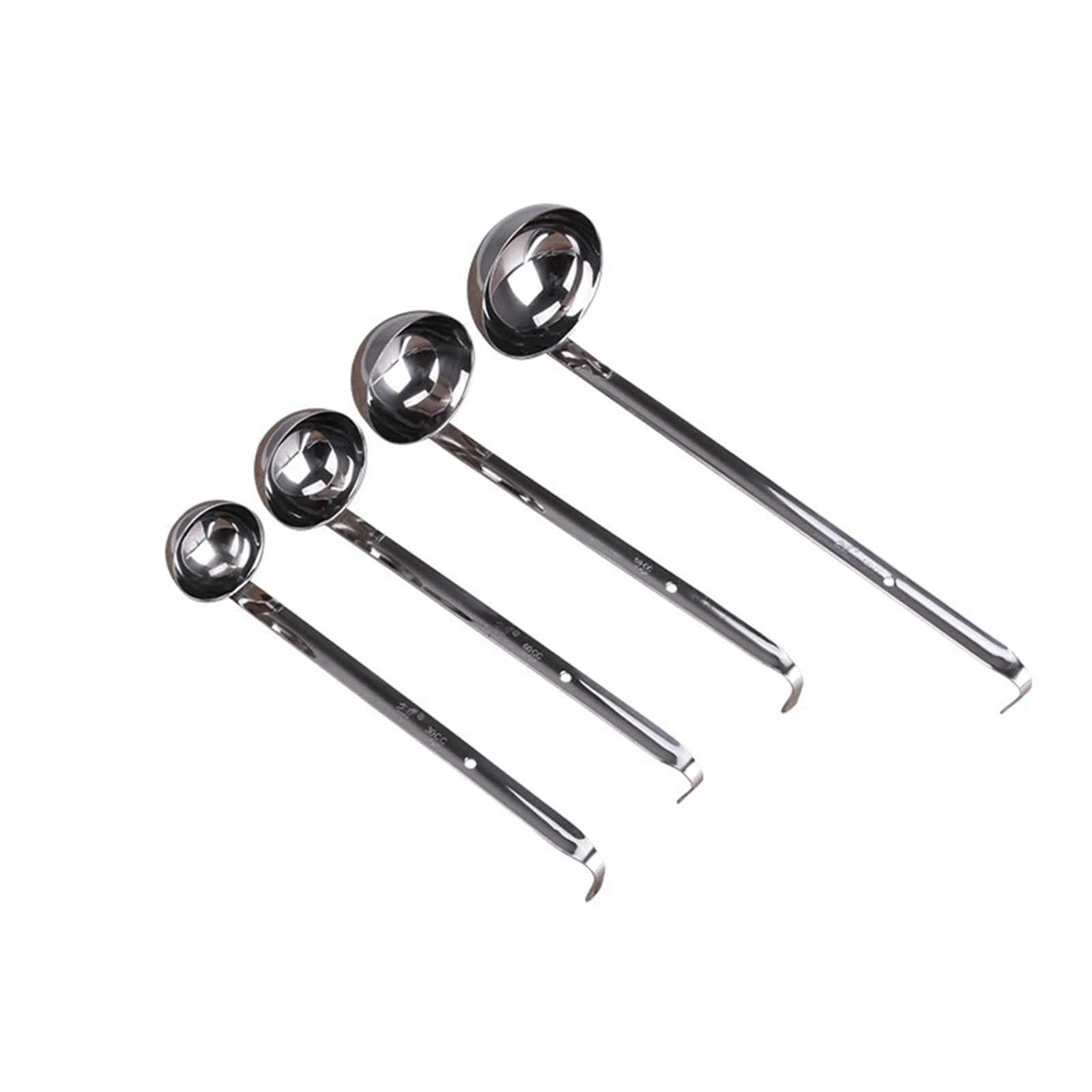 

Set of 4 Stainless Steel Soup Ladle 2 Ounce 4 Ounce 6 Ounce 8 Ounce Kitchen