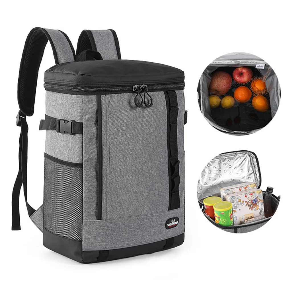 

Thermal Backpack Waterproof Thickeened Large Picnic Cooler Bag Food Grade PEVA Lunch Bag Shopping Rucksack Outdoor Camping Tools
