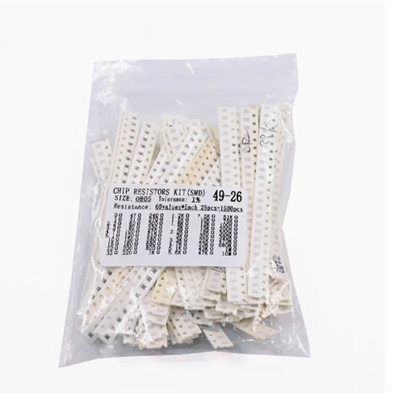 Пакет чип-резисторов 0805 точность 0 ~ 10 м 1% 60 видов каждого 25 штук альтотехника 1500 33