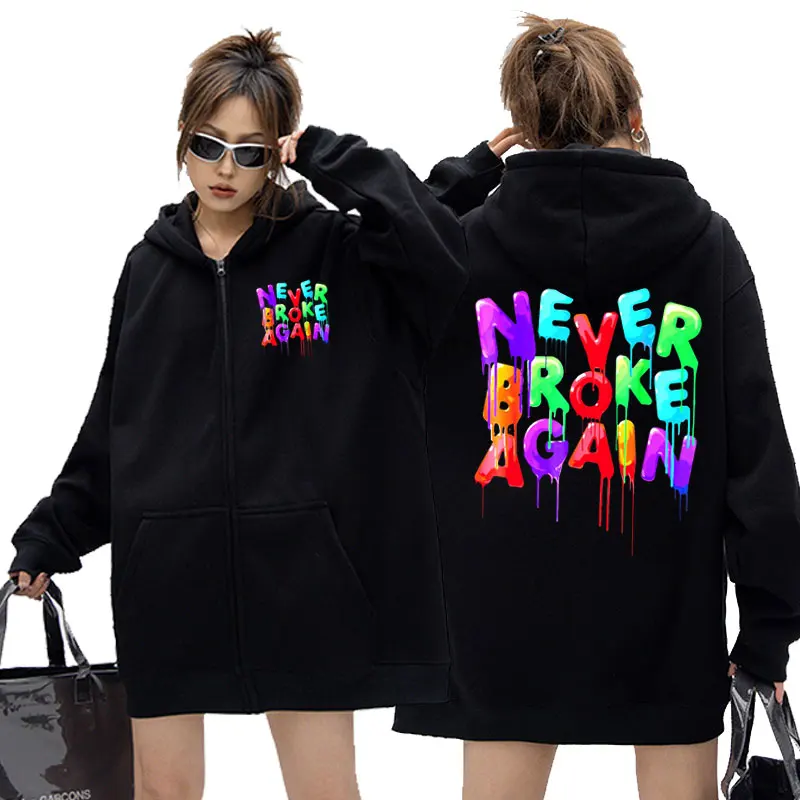 

Rapper YoungBoy Never Broke Again Graphic Zipper Hoodie Men Women Hip Hop Vintage Zip Up Jacket Oversized Coat Male Streetwear
