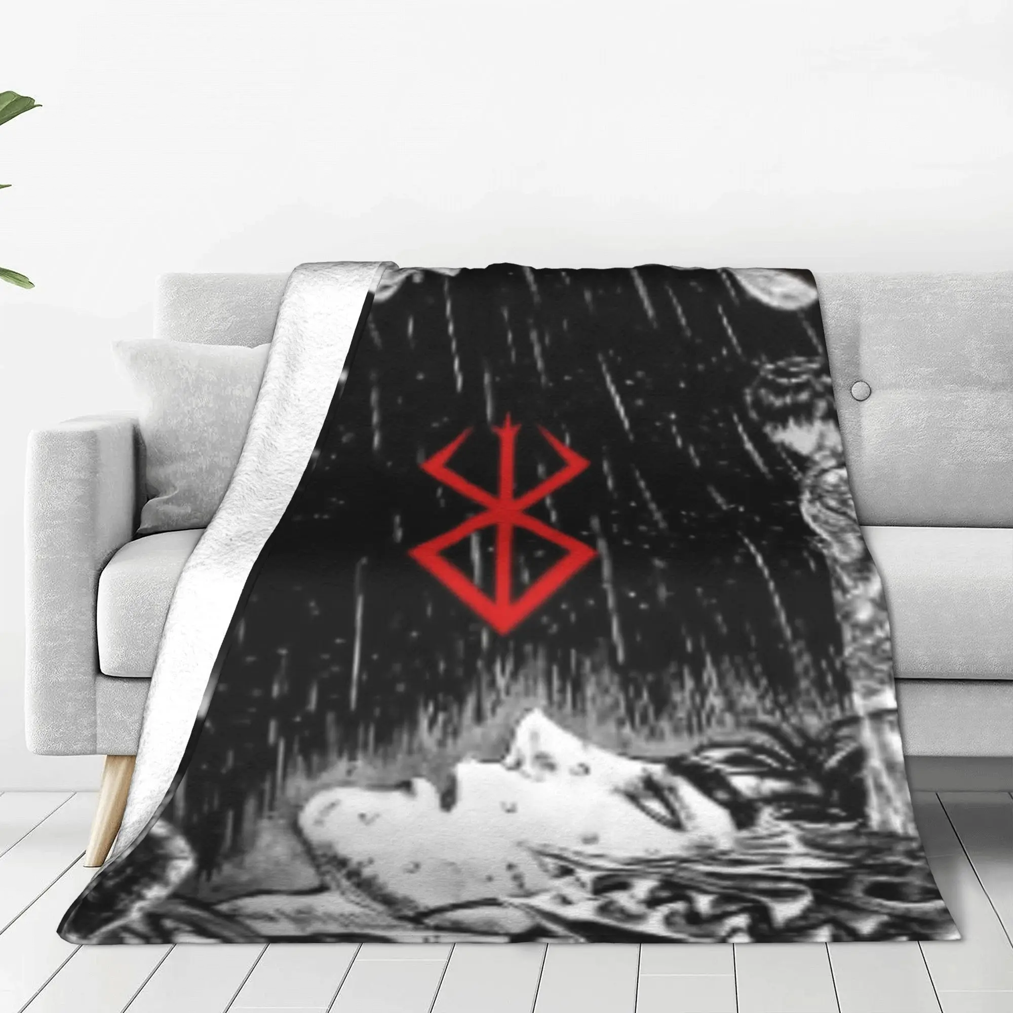 Японское одеяло для дивана с аниме-рисунком берсик мягкое плюшевое 50x60 дюймов