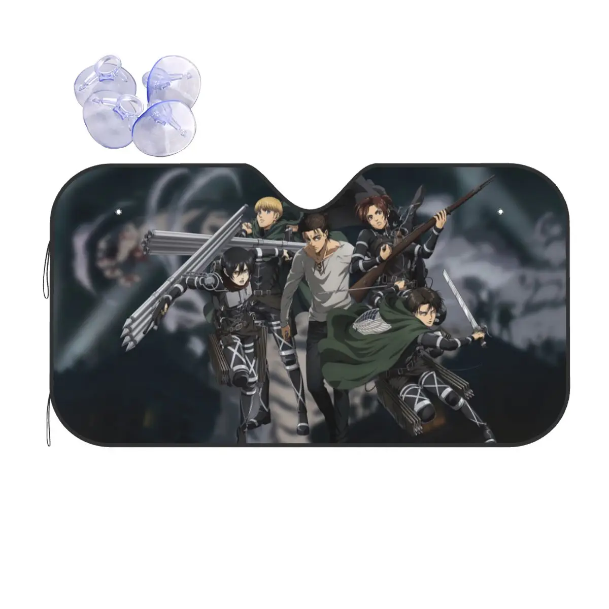 

Attack On Titan Novelty Sunshade Windscreen 76x140cm Attack on Titan Anime Aluminium Foil Car Sunshade Accessories Covers