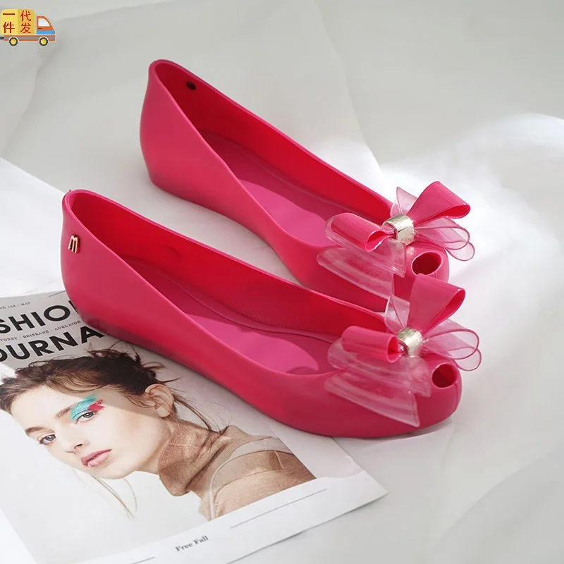 

Ботинки женские на плоской подошве, Нескользящие, с бантом