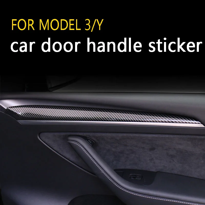 

Для Tesla Model 3 / Model Y 2021 2022, материал из углеродного волокна, внутренняя отделка автомобильной двери, подлокотник, защитная оболочка, декоративные аксессуары