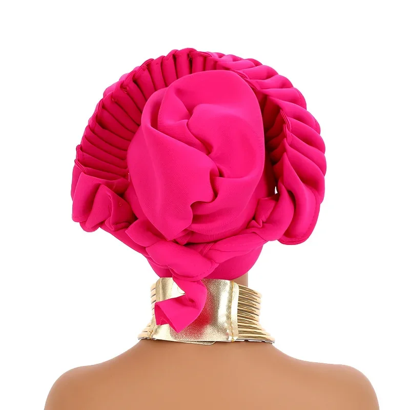 Африканские головные уборы Auto Gele Aso Oke готовые к ношению Autogele Africa Shimmer Hijab Cap