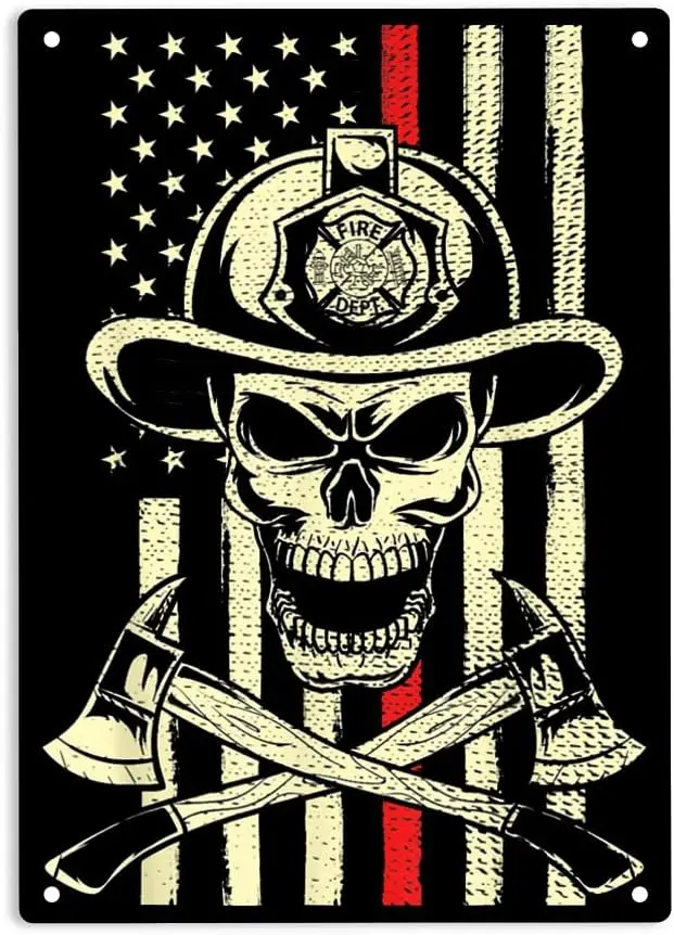 Fremn Frefghtng Ptrotc mercn Flg Sgns Metl Tn Sgn Frefghter Wll Decoon для домашнего декора/дома/Br/Couyrd/Club/Cfe 8x12 nches