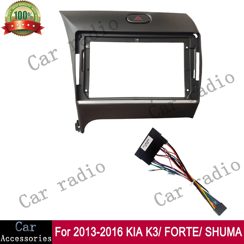 Фото Для 2013-2016 KIA K3/ FORTE/ SHUMA 9-дюймовый автомобильный радиоприемник Android стерео рамка плеер 2Din головное устройство Fascia Panel Dashboard Cover №2