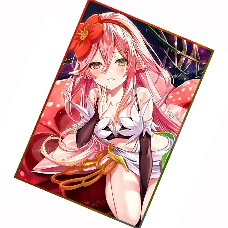 Фото 60 шт./набор Yu-Gi-Oh! Защитный чехол для карт Traptrix Rafflesia Flash Card Sleeve, для коллекционных карт аниме-игр, подарок, игрушка, 63*90 мм №2