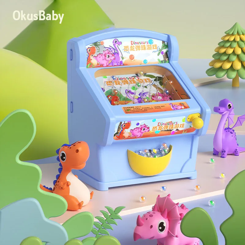 

Dinosaur Desk Pinball Game Machine Children's Toy Creativity Parent and Kids Home Play Board Game Gift Maze Marble Reward Game