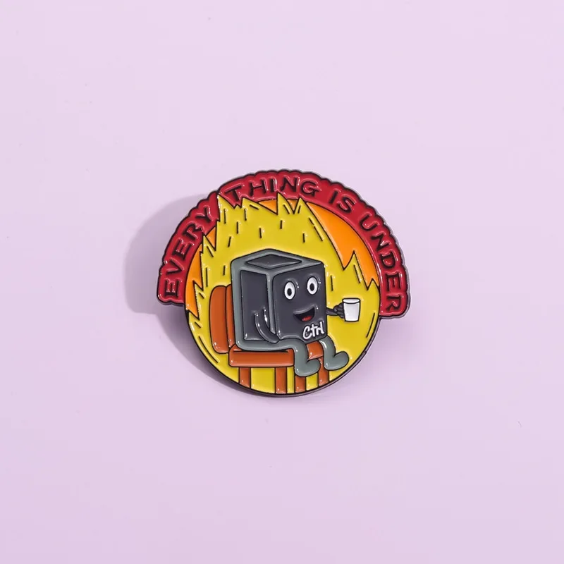 Эмалированные булавки Все до Ctrl забавная брошь для клавиатуры значок на лацкане