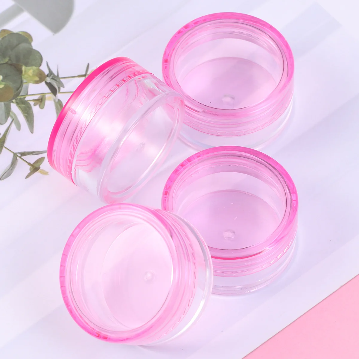 

20Pcs 5g Containers Clear Round Jars Storage Box for Lip Balms, Creams, Samples ( )