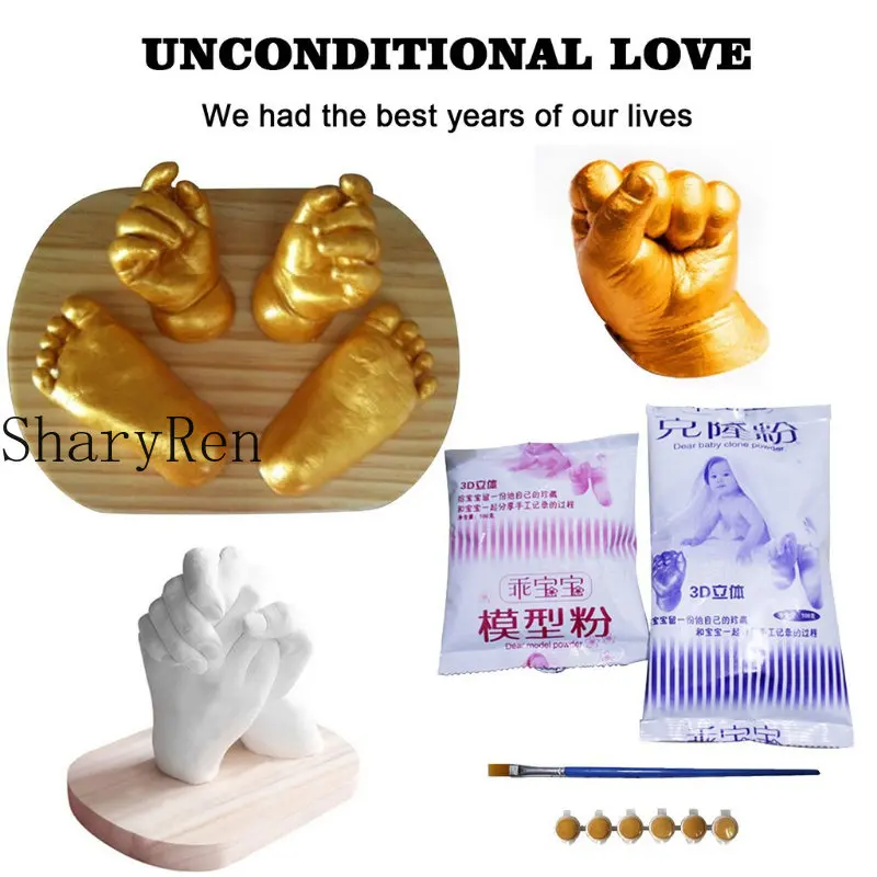 DIY Baby Plaster Mold 3D Hand Foot Print Mold for Baby Souvenir Hand Casting Kit Couples Wedding Accessories Home Decor Gifts